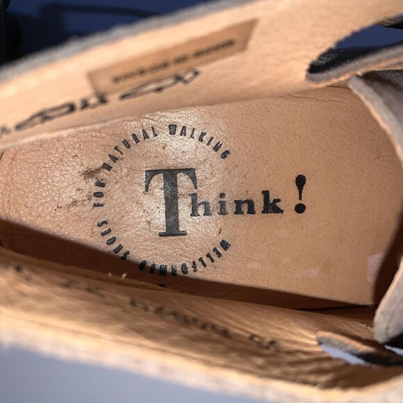 Think! Boots Womens Size EU 37 US 6.5-7 Taupe Suede Lace Up Ankle Comfort 84079 - Picture 10 of 10